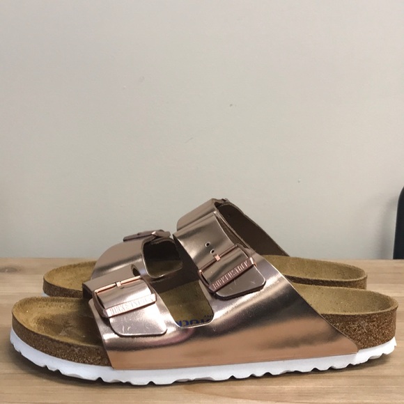 Birkenstock Shoes - Birkenstock Arizona Metallic Leather Sandals